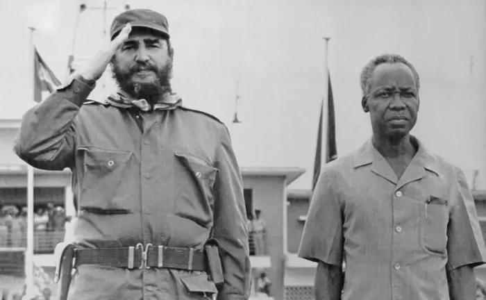 Framed Print : Fidel Castro with Julius Nyerere Saluting Framed Print : Fidel Castro with Julius Nyerere Saluting