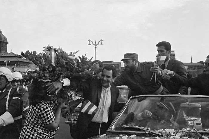 Framed Print : Fidel Castro in Motorcade Framed Print : Fidel Castro in Motorcade