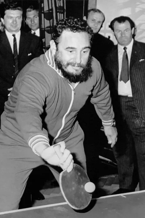 Framed Print : Fidel Castro Playing Table Tennis Framed Print : Fidel Castro Playing Table Tennis