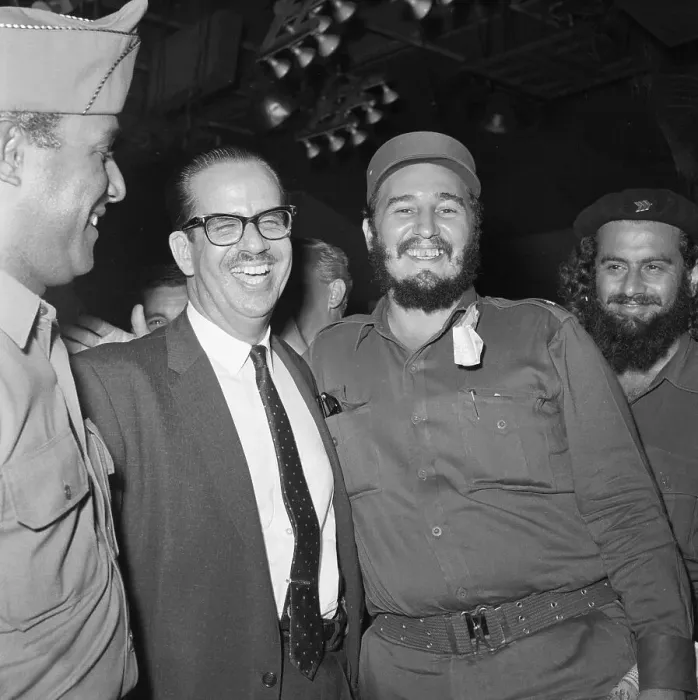 Framed Print : Fidel Castro Posing Happily With Textile Affiliate Framed Print : Fidel Castro Posing Happily With Textile Affiliate