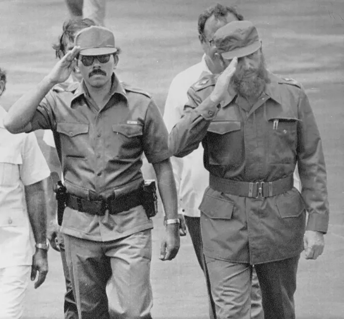 Framed Print : Fidel Castro Saluting With Daniel Ortega Framed Print : Fidel Castro Saluting With Daniel Ortega