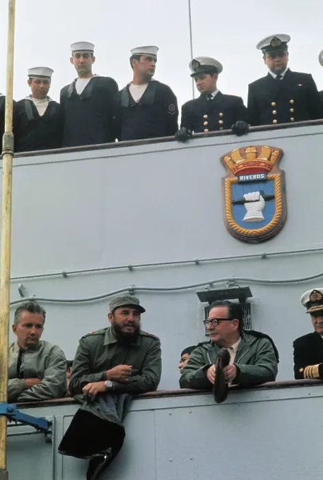 Framed Print : Fidel Castro and Salvador Allende Leaving on Destroyer Framed Print : Fidel Castro and Salvador Allende Leaving on Destroyer