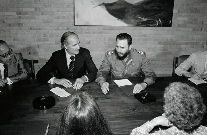 Framed Print : Fidel Castro Sitting and Talking With George McGovern Framed Print : Fidel Castro Sitting and Talking With George McGovern