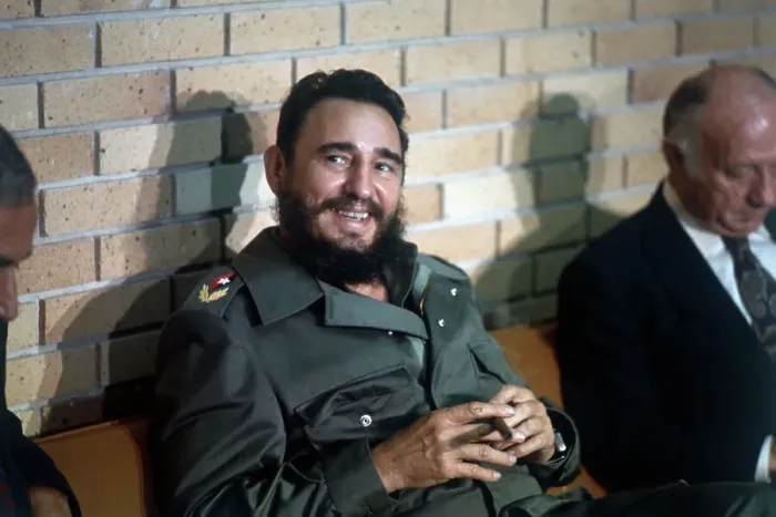 Framed Print : Fidel Castro Smiling and With Cigar in Hand Framed Print : Fidel Castro Smiling and With Cigar in Hand