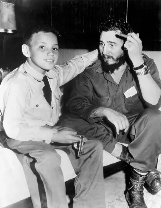 Framed Print : Fidel Castro with Son Framed Print : Fidel Castro with Son
