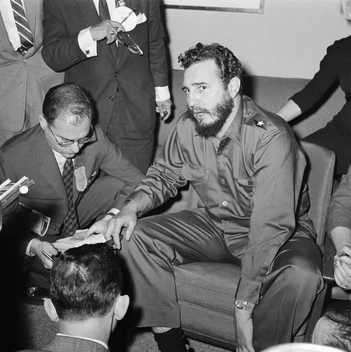 Framed Print : Fidel Castro Speaking to Reporters Framed Print : Fidel Castro Speaking to Reporters