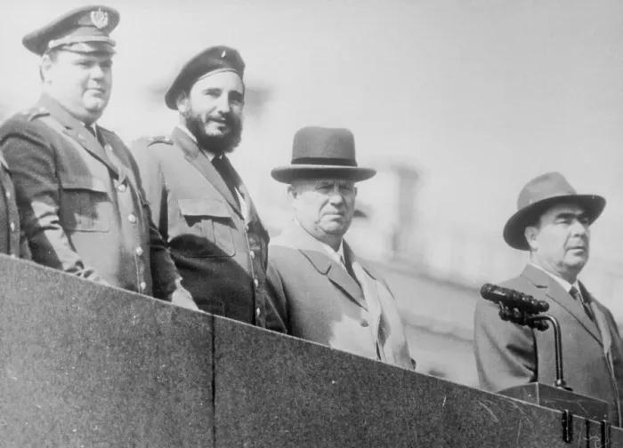 Framed Print : Fidel Castro Standing With Russian Officials Framed Print : Fidel Castro Standing With Russian Officials