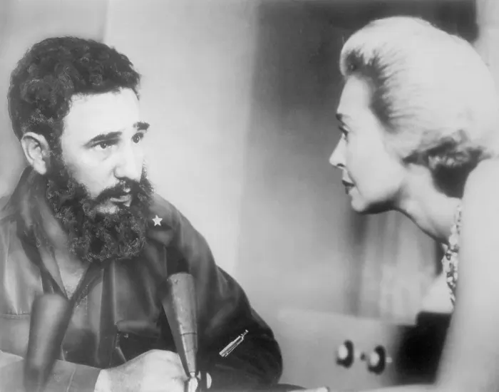 Framed Print : Fidel Castro Talking One on One With Reporter Lisa Howard Framed Print : Fidel Castro Talking One on One With Reporter Lisa Howard