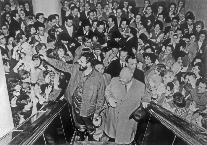 Framed Print : Fidel Castro Waving to Crowd Framed Print : Fidel Castro Waving to Crowd