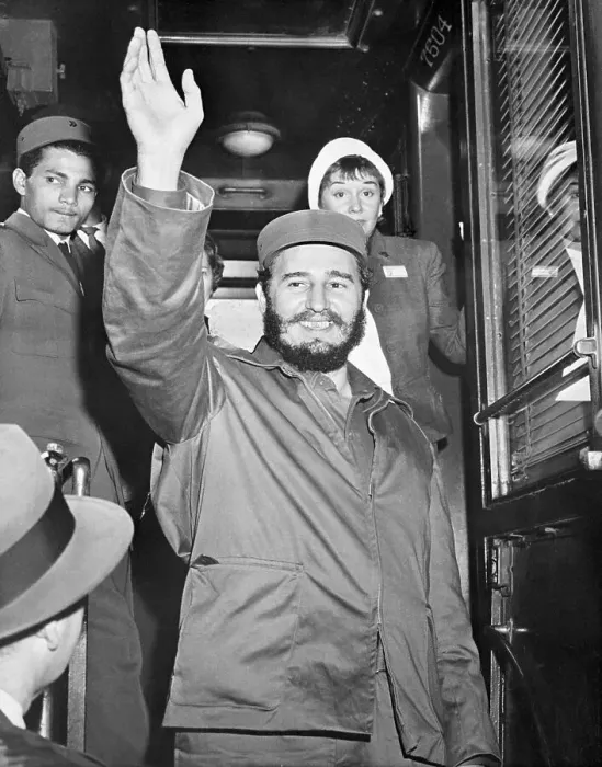 Framed Print : Fidel Castro Waving While Leaving District of Columbia Framed Print : Fidel Castro Waving While Leaving District of Columbia