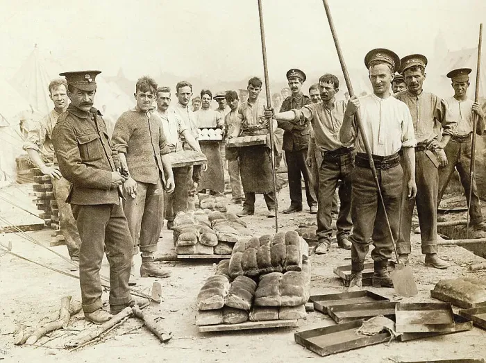 Framed Print : Field Bakery with Bakers and Bread In WWI Framed Print : Field Bakery with Bakers and Bread In WWI