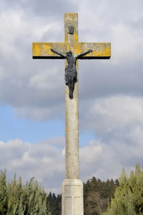 Framed Print : Field cross with a figure of Christ, Swabian Alb, Baden-Wuerttemberg, Germany, Europe Framed Print : Field cross with a figure of Christ, Swabian Alb, Baden-Wuerttemberg, Germany, Europe