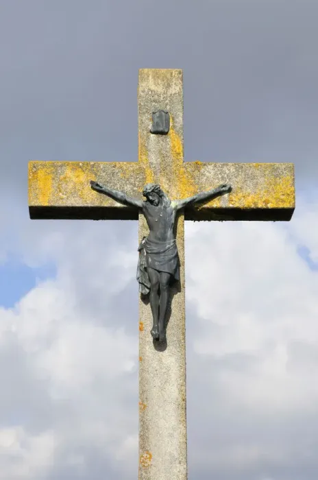 Framed Print : Field cross with a figure of Christ, Swabian Alb, Baden-Wuerttemberg, Germany, Europe Framed Print : Field cross with a figure of Christ, Swabian Alb, Baden-Wuerttemberg, Germany, Europe