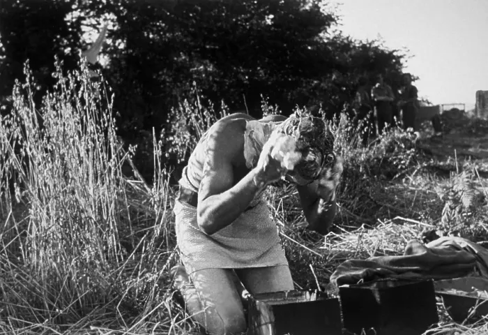 Framed Print : Field Washing