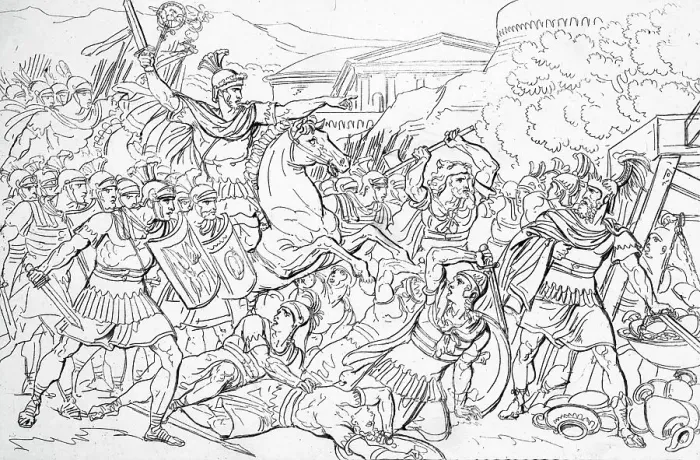 Framed Print : Fierce Battle Scene Between Romans and Gauls Framed Print : Fierce Battle Scene Between Romans and Gauls