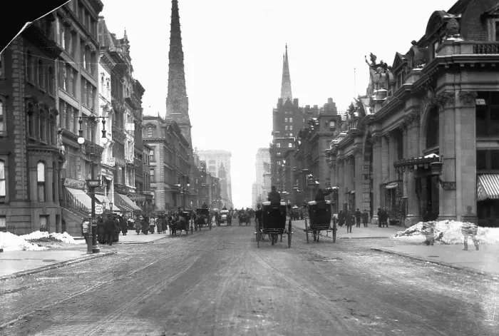 Framed Print : Fifth Avenue in New York Around 1875 Framed Print : Fifth Avenue in New York Around 1875