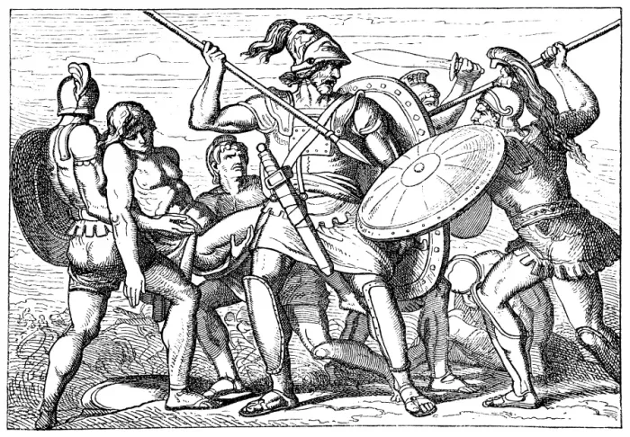 Framed Print : Fight for the corpse of Patroclus, Greek mythology Framed Print : Fight for the corpse of Patroclus, Greek mythology