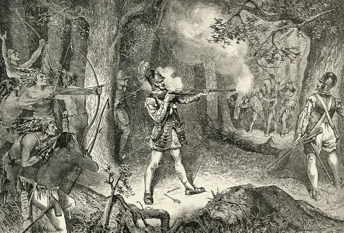 Framed Print : Fight with the Iroquois Framed Print : Fight with the Iroquois
