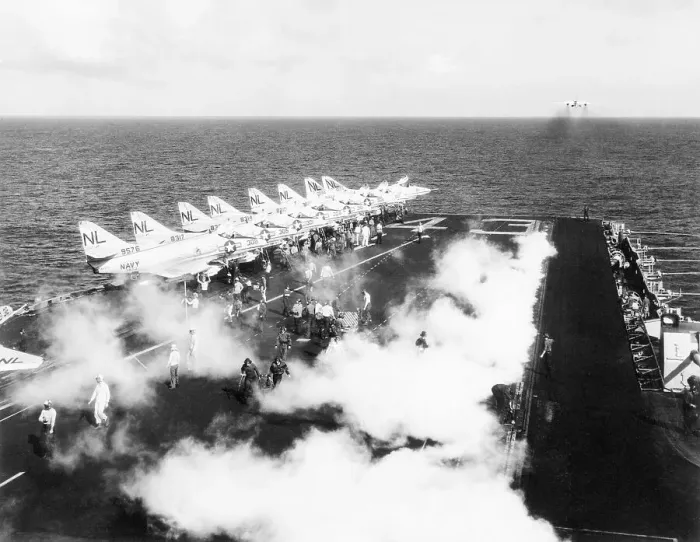 Framed Print : Fighters on USS Coral Sea Framed Print : Fighters on USS Coral Sea