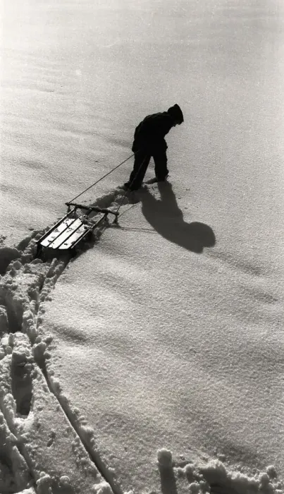 Framed Print : Figure Pulling a Sled Framed Print : Figure Pulling a Sled