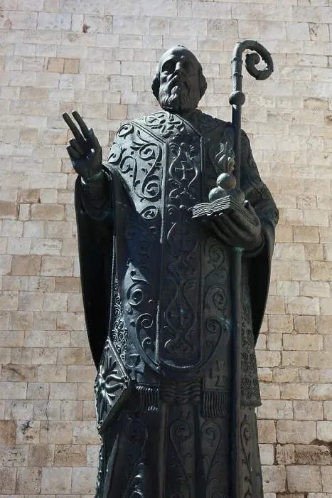 Framed Print : Figure of the saint at the Basilica of San Nicola, Basilica of St. Nicholas of Myra, Bari, Apulia, Italy Framed Print : Figure of the saint at the Basilica of San Nicola, Basilica of St. Nicholas of Myra, Bari, Apulia, Italy
