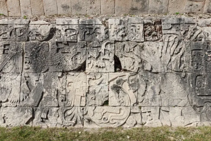 Framed Print : Figures on a wall in Uxmal, YucatAan, Mexico Framed Print : Figures on a wall in Uxmal, YucatAan, Mexico