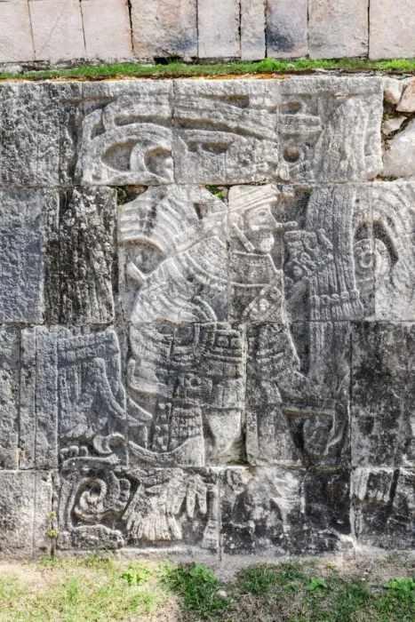 Framed Print : Figures on a wall in Uxmal, YucatAan, Mexico Framed Print : Figures on a wall in Uxmal, YucatAan, Mexico