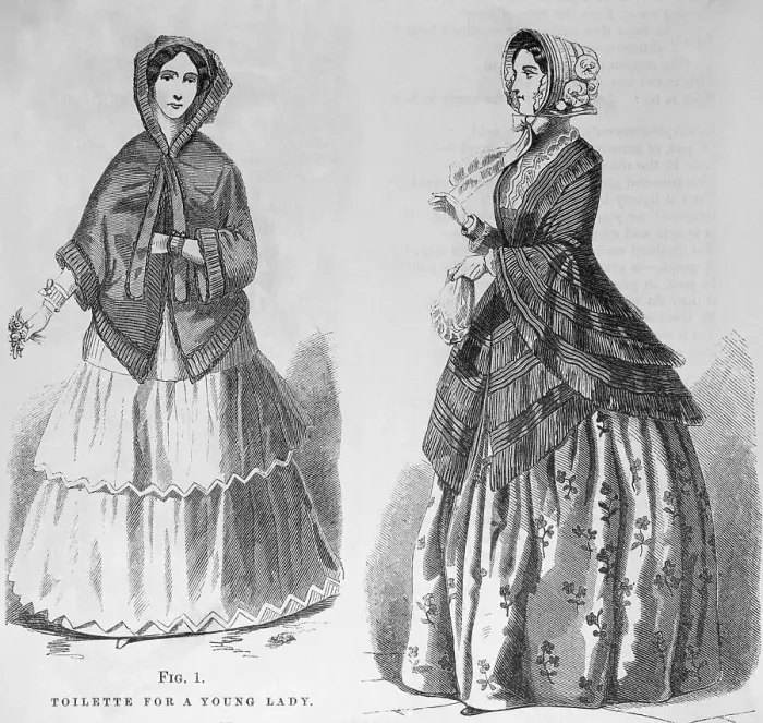 Framed Print : Figures of Young Woman in Early Costume Framed Print : Figures of Young Woman in Early Costume