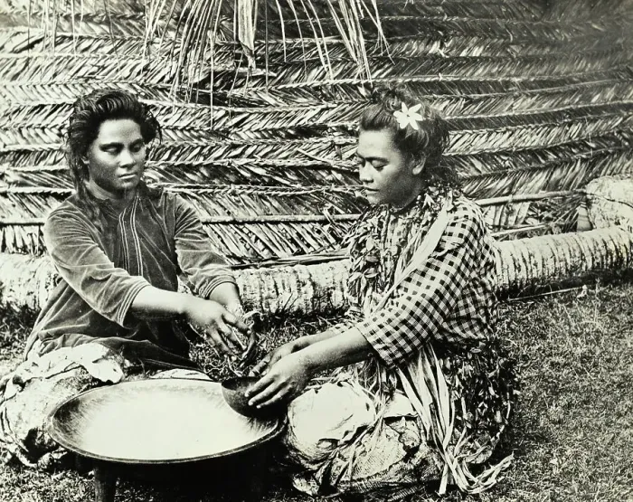 Framed Print : Two Fijian Women Making Coffee Framed Print : Two Fijian Women Making Coffee
