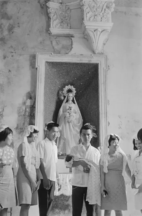 Framed Print : Filipino Family Christening Infant