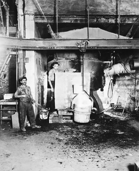 Framed Print : Filling Crucible In A Foundry Framed Print : Filling Crucible In A Foundry