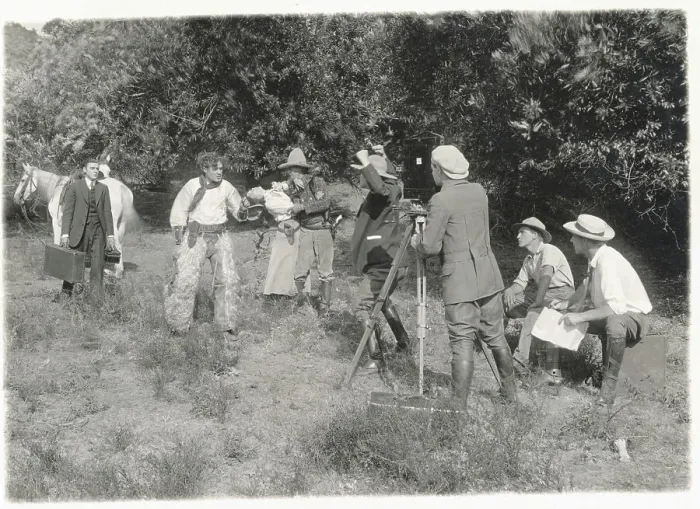 Framed Print : Film Crew Making Movie Framed Print : Film Crew Making Movie
