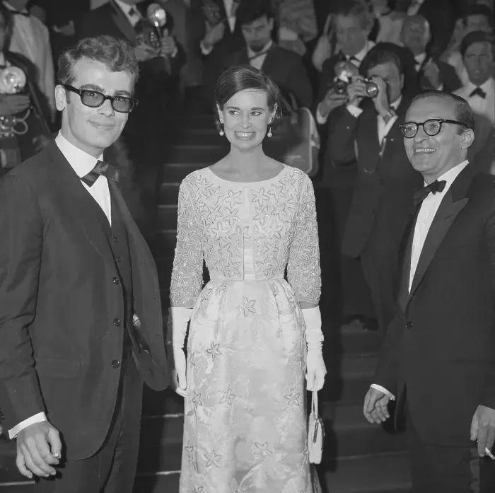Framed Print : Film Mogul Sidney Lumet and Wife at Cannes Film Palace