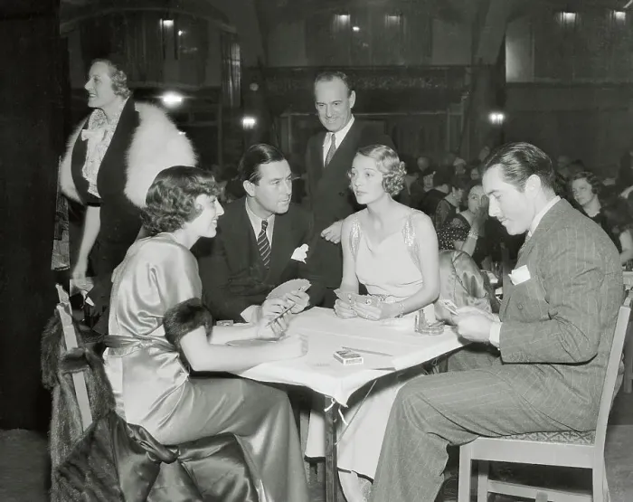 Framed Print : Film Stars Playing Bridge for Charity