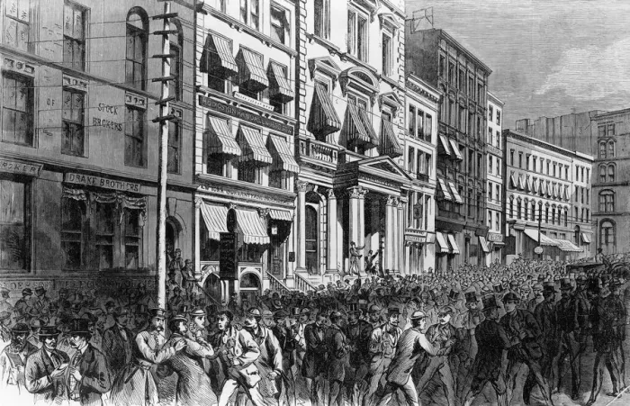 Framed Print : Financial Panic in New York 1873
