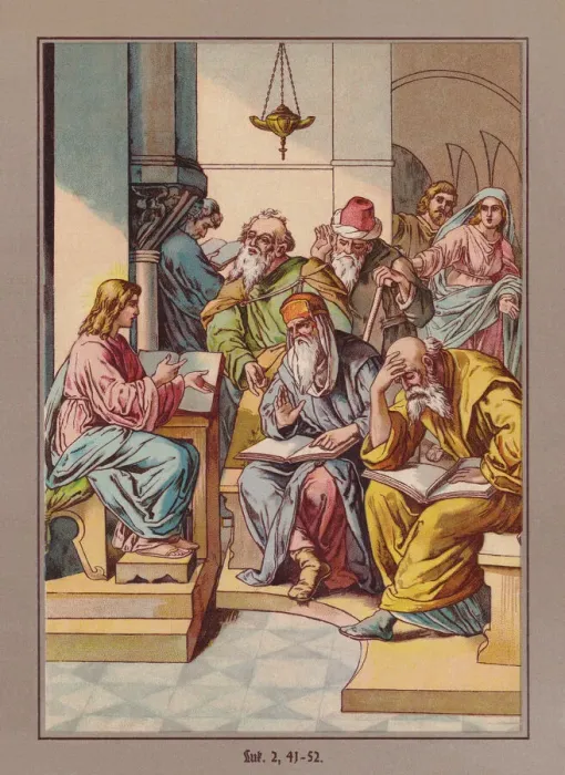 Framed Print : The Finding in the Temple, chromolithograph, published ca. 1880