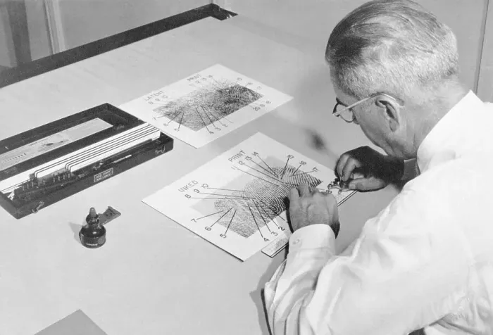 Framed Print : Fingerprint Section of FBI Headquarters