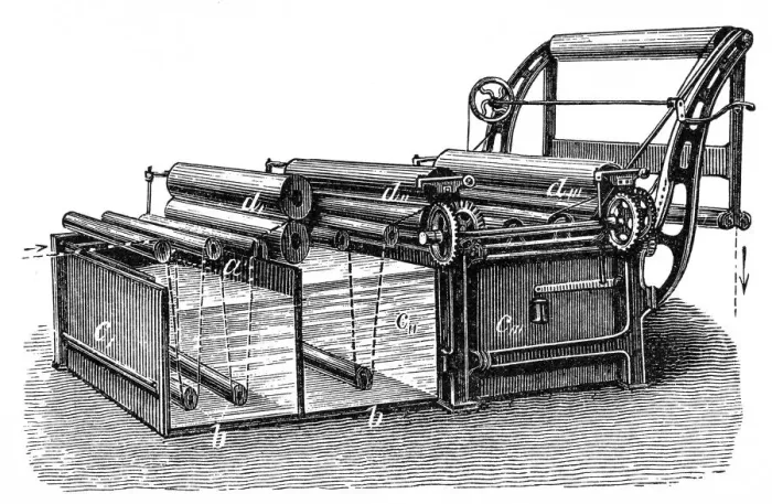 Framed Print : Finishing machine, broad loom Framed Print : Finishing machine, broad loom