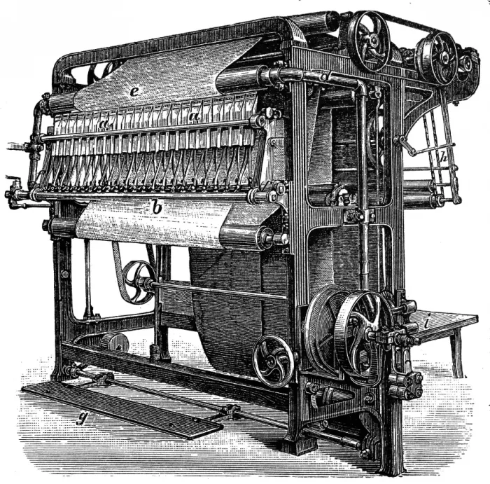 Framed Print : Finishing machine, gas singeing machine Framed Print : Finishing machine, gas singeing machine