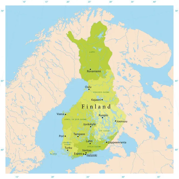 Framed Print : Finland Vector Map Framed Print : Finland Vector Map