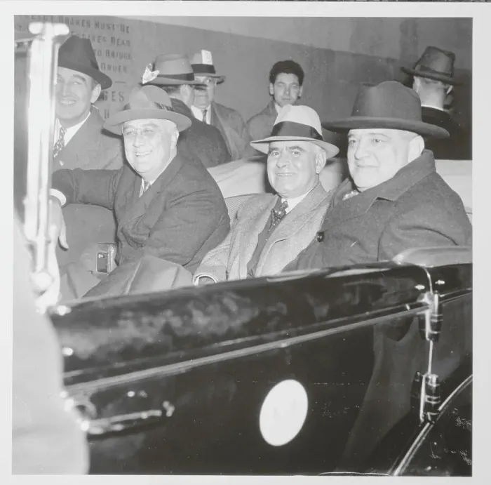 Framed Print : Fiorello La Guardia in Limousine with President Franklin Roosevelt Framed Print : Fiorello La Guardia in Limousine with President Franklin Roosevelt
