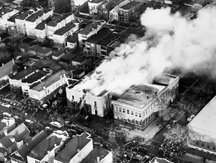 Framed Print : Fire and the Aftermath at Our Lady of the Angels Roman Catholic School Framed Print : Fire and the Aftermath at Our Lady of the Angels Roman Catholic School