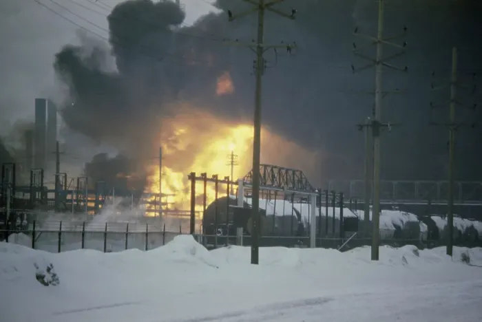 Framed Print : Fire At Oil Refinery Framed Print : Fire At Oil Refinery