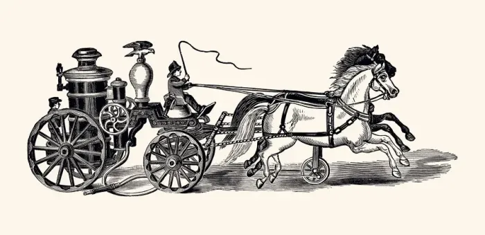 Framed Print : FIREFIGHTER CART (XXXL) Framed Print : FIREFIGHTER CART (XXXL)