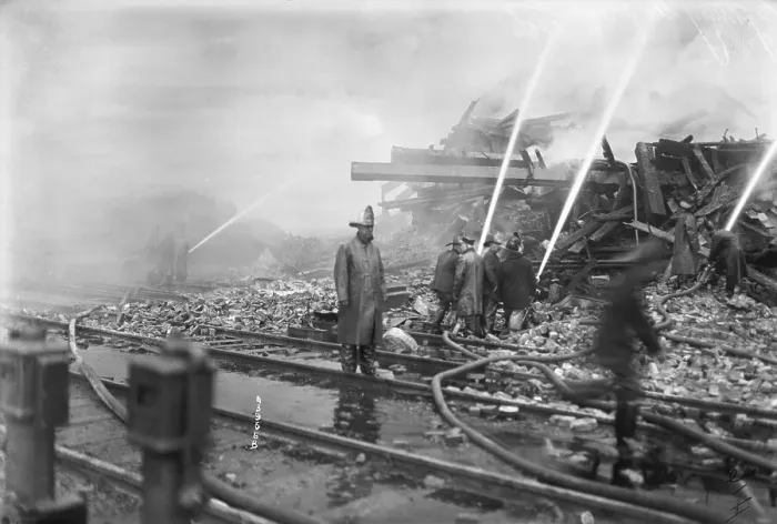 Framed Print : Firefighters Hose Ruins On Railroad Tracks Framed Print : Firefighters Hose Ruins On Railroad Tracks