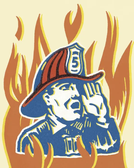 Framed Print : Fireman Shouting Framed Print : Fireman Shouting