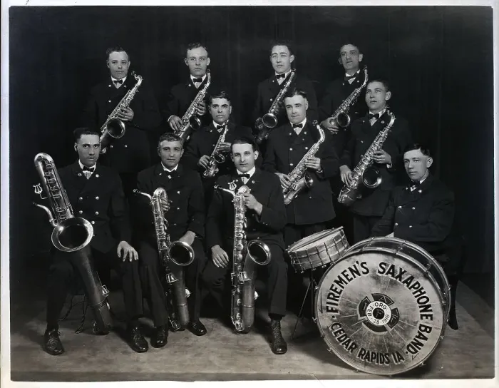Framed Print : Fireman'S Saxophone Band Framed Print : Fireman'S Saxophone Band