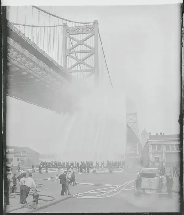 Framed Print : Firemen Demonstrating High Pressure Lines Framed Print : Firemen Demonstrating High Pressure Lines