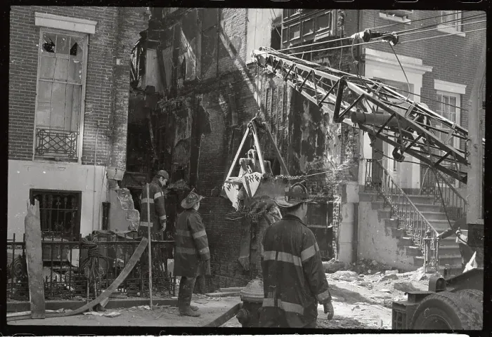 Framed Print : Firemen and Equipment for Building Inspection Framed Print : Firemen and Equipment for Building Inspection