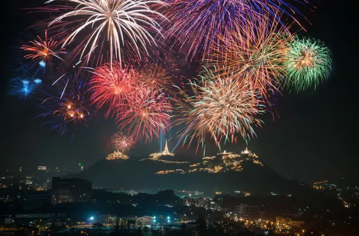 Framed Print : Firework khao wang festival Framed Print : Firework khao wang festival